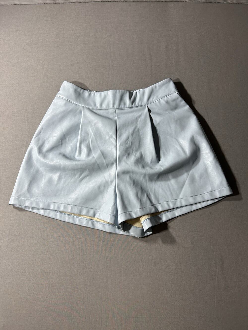 DOLCECABO Faux Leather Shorts Light Blue M